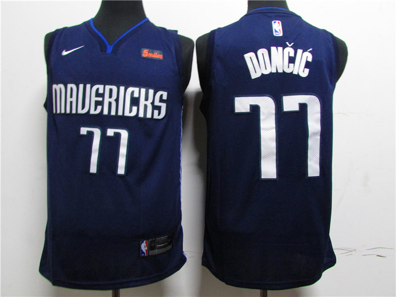 Men Dallas Mavericks #77 Doncic Blue City Edition Game Nike NBA Jerseys 1